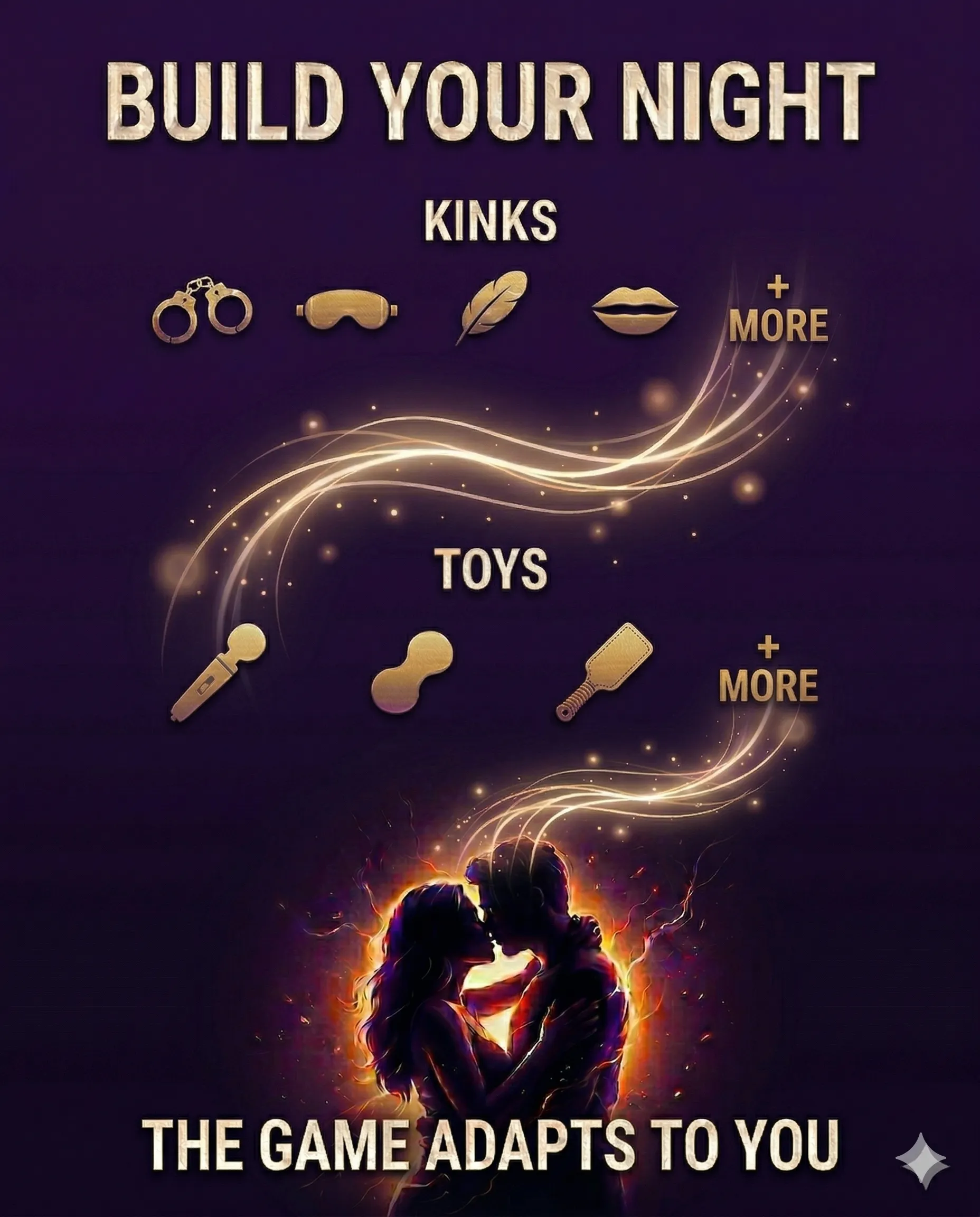 How Lunara couples intimacy game works - kink and toy selection with automatic intensity progression